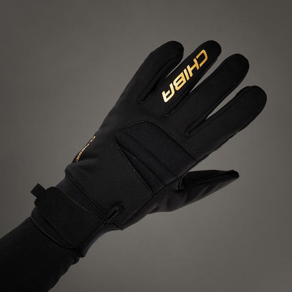 Chiba Classic Winter Fahrradhandschuh Schwarz/Gold Gr. XXL - winddicht, Thins...