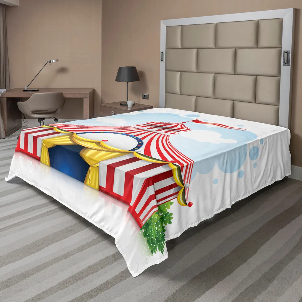 ABAKUHAUS Drap de Lit Cirque Multicolore 260x228cm en Tissu Doux Confort