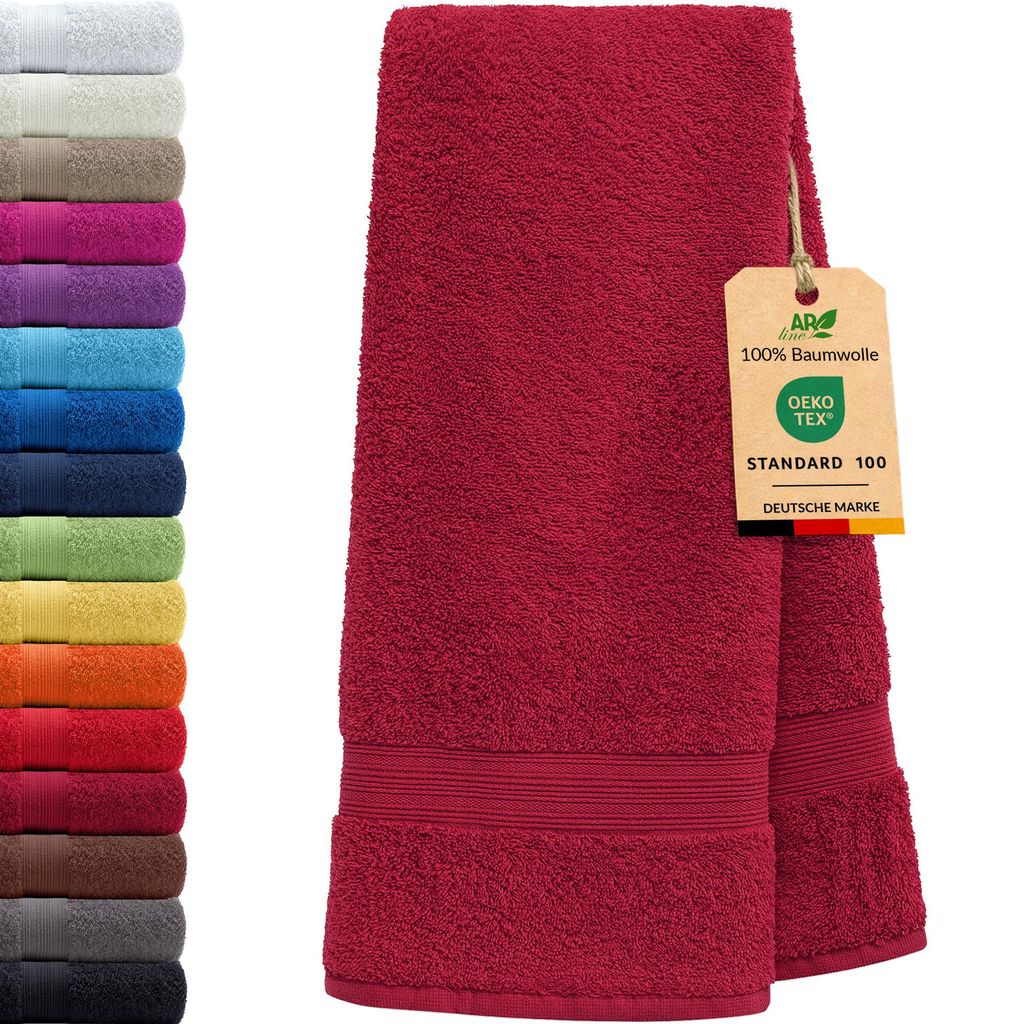 AR Line ARIZONA Handtuch-Serie – 500 g/m² Frottier in 9 Größen verfügbar, Größe: Saunatuch XXL 100x200 cm, Farbe: Burgund