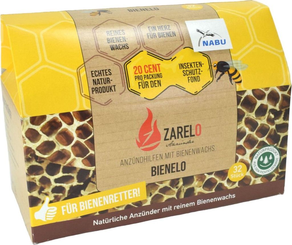 Zarelo Bienelo - Anzündhilfen mit Bienenwachs, Natürliche Produktbild 