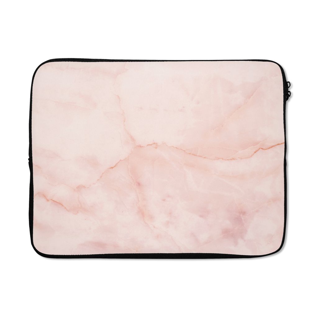 MuchoWow Laptop Hülle 17 Zoll Laptoptasche Marmor - Rosa - Linie - Zipper - Schutzabdeckung