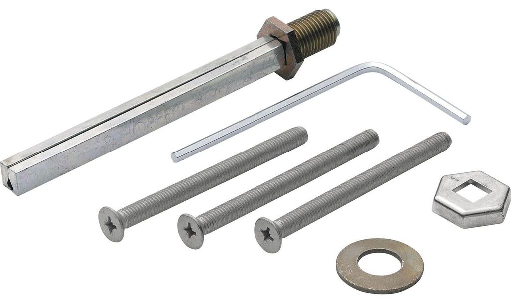 Hoppe Befestigungs-Set verzinkt Vierkant 8mm TS 87-92mm für Wechsel-Schutzgarnituren - 3693252