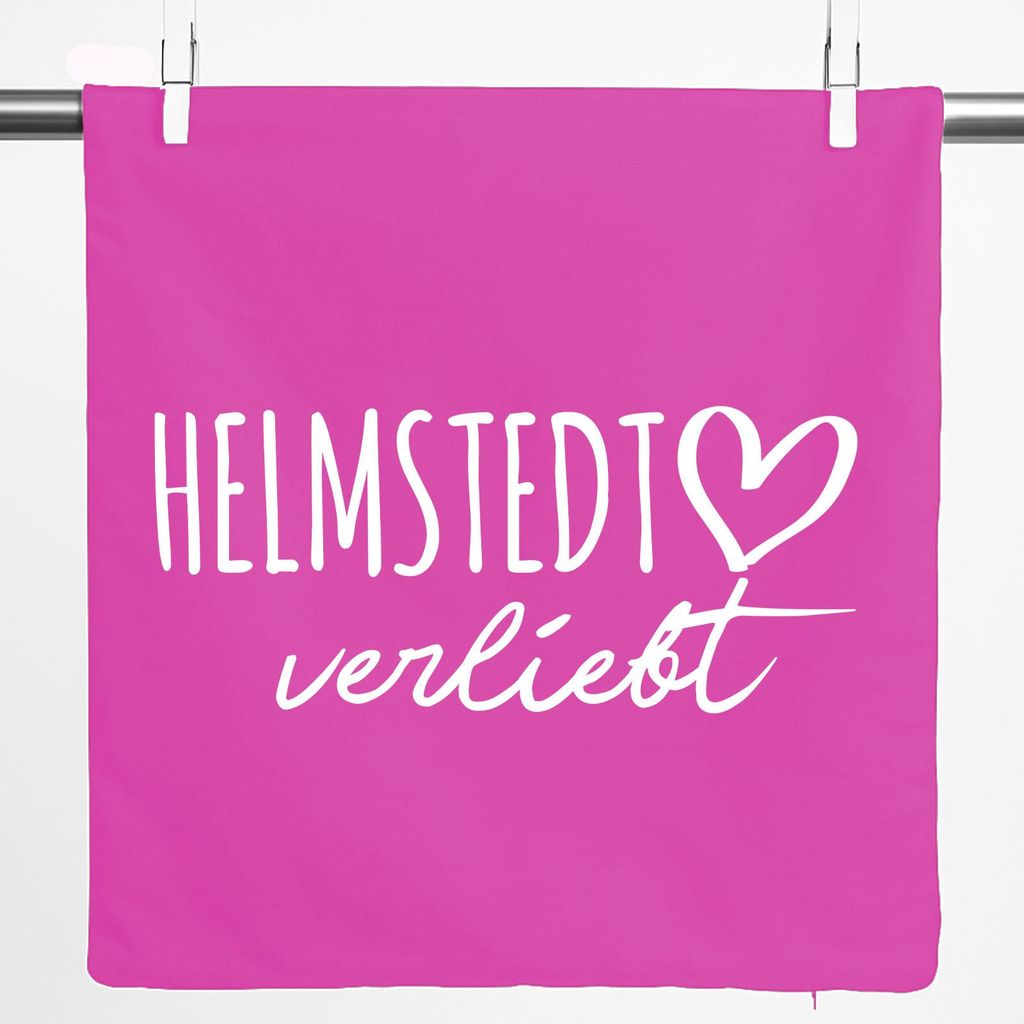 Huuraa Kissenbezug Helmstedt verliebt 40x40cm Fuchsia Baumwolle Dekokissenbezug Geschenkidee