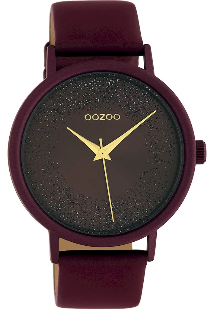 Oozoo Montre Femme C10584 Bourgogne - Bracelet Cuir et Cadran Élégant