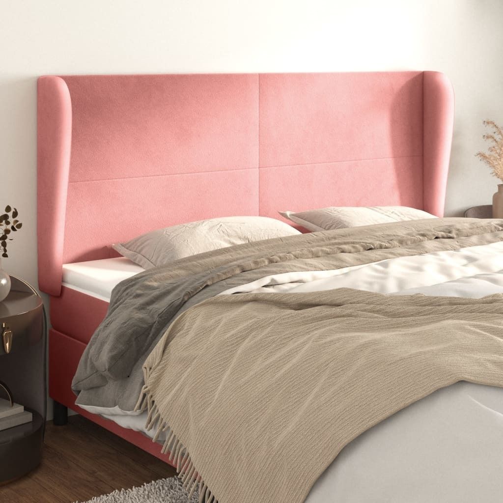 Maison Exclusive - Kopfteil mit Ohren Rosa 203x23x118/128 cm Samt