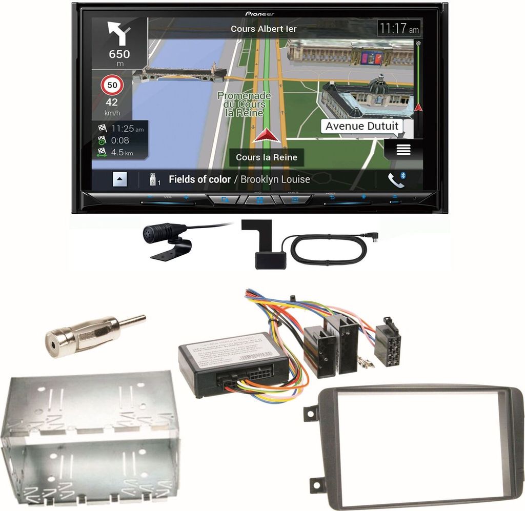 Pioneer AVIC-Z930DAB DAB+ USB Einbauset für Mercedes C-Klasse W203 CLK W208 W209