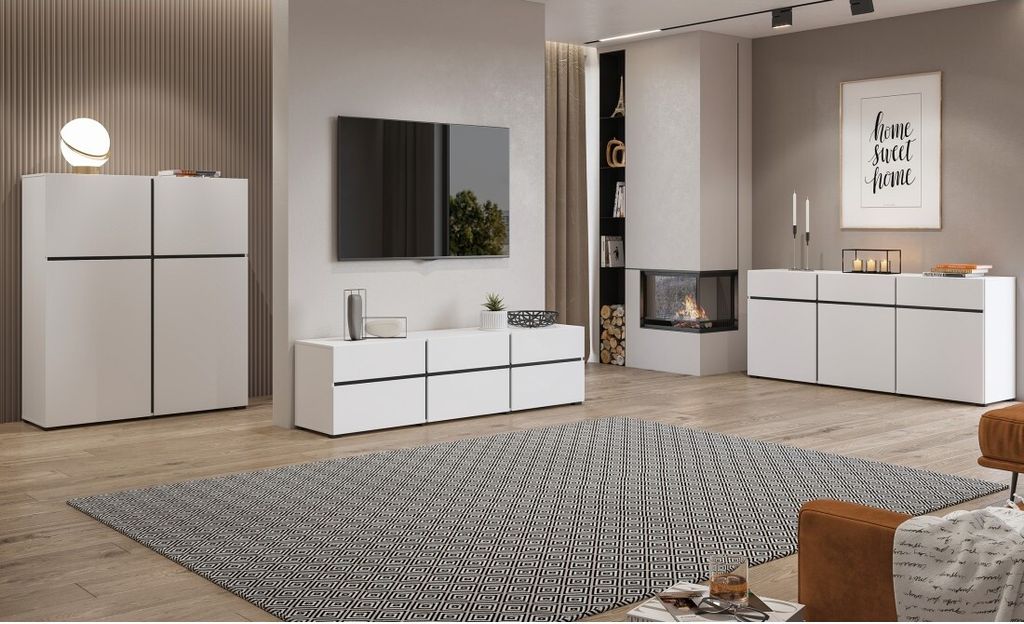 Meublorama HA-CROSS-249WMY41+43+76*5C/178KG, 10 Tür(en), 7 Regale, Weiß, Mitteldichte Faserplatte (MDF), 6 Schublade(n), 2 Jahr(e)
