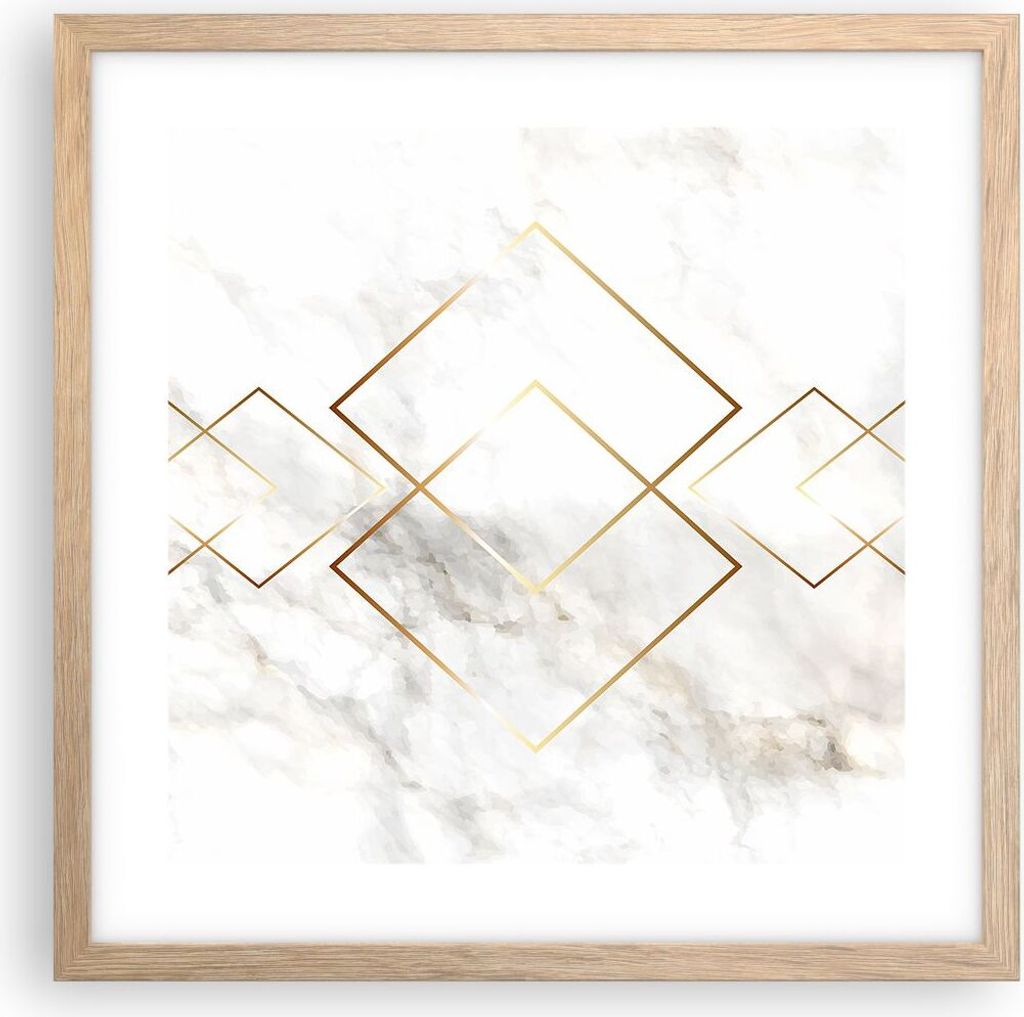 Gerahmtes Poster - Rahmen in heller Eiche - Abstraktion modern - 40x40 cm - Wand Bild - Wanddeko - Wandbilder - Wandposter - Bilderrahmen - Bilder ...