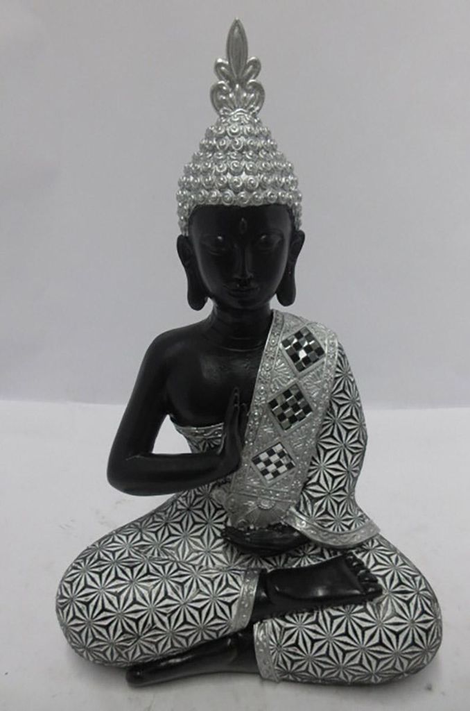 Gilde Figur, Buda, "Bodha", poliuretano, , plateado, Imagen del producto 