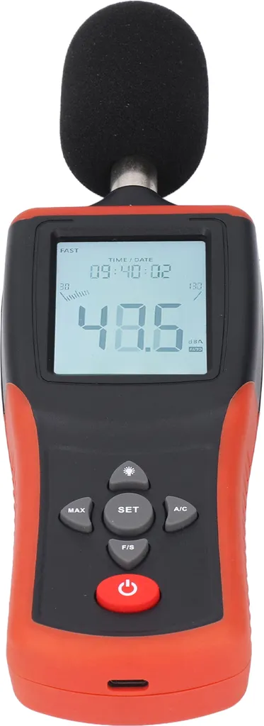 Décibelmètre digital avec pesage AC et écran LCD rétro-éclairé 30-130dB