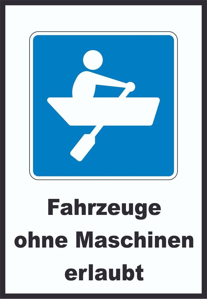 Ruderboote erlaubt Symbol und Text A3 Rückseite selbstklebend