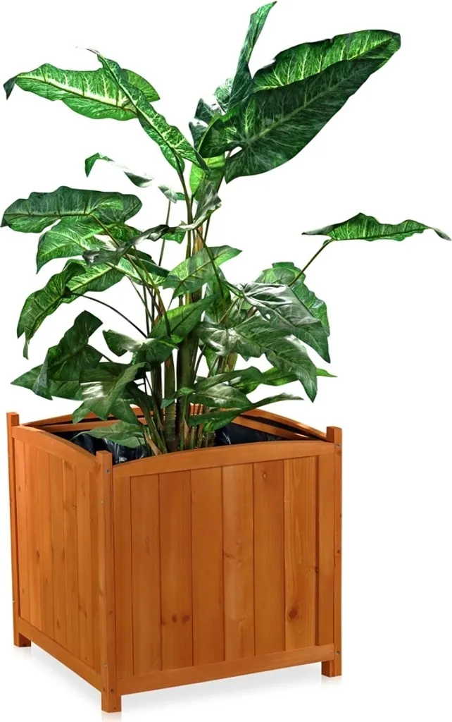Pot de Fleurs en Bois Rectangulaire 50 cm Melko - Bac Extérieur Durable