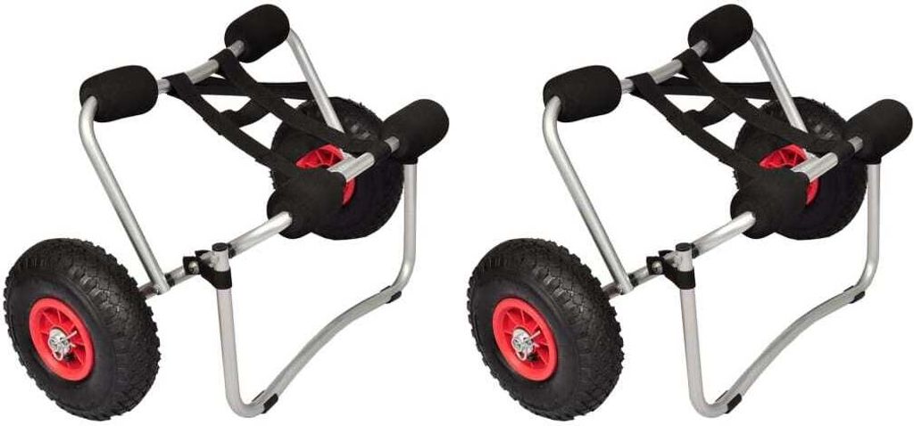 dkd-home-decor Aluminium Kayakwagen 72 x 50 x 26 cm, 70 kg Traglast, 25 cm Räder