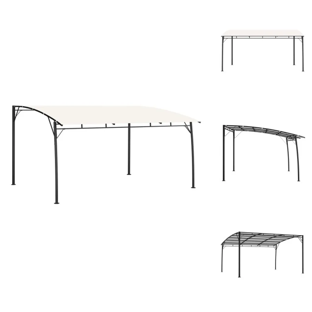 vidaXL Protection solaire jardin 4x3x2,55 m blanc crème - Pavillon stable