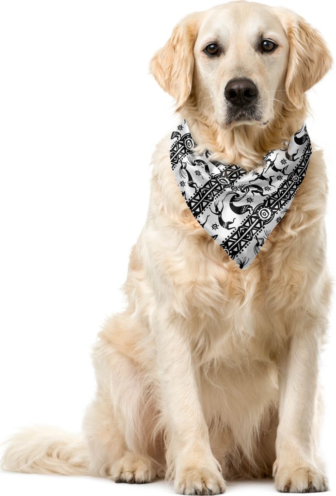 ABAKUHAUS afrikanisch Haustier Bandana, Oriental Dancer, 40x40 cm, Schwarz-Weiss