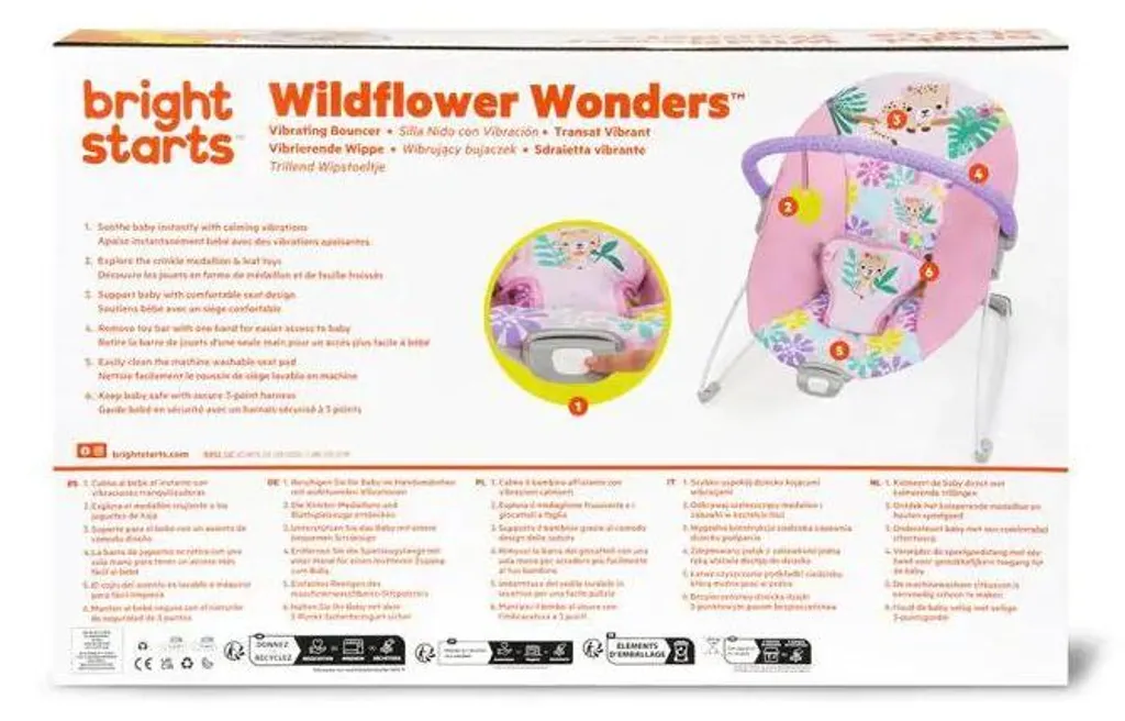 Transat avec vibrations Wildflower Wonders : confort et douceur bébé