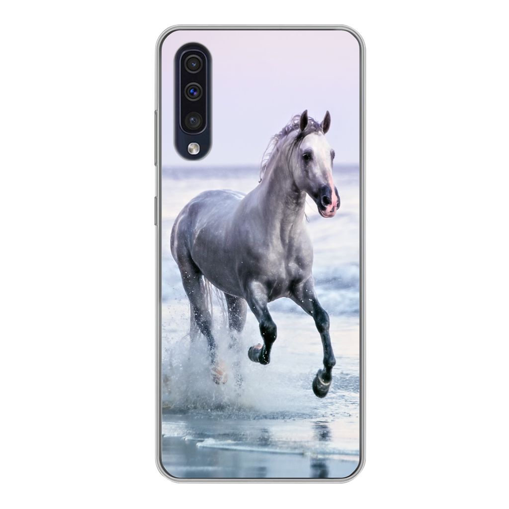 MuchoWow Handyhülle Schutzhülle Hülle für Samsung Galaxy A50 Pferd - Pilz - Strand Silikon Softcase Handy Hülle - Mobiltelefonhülle