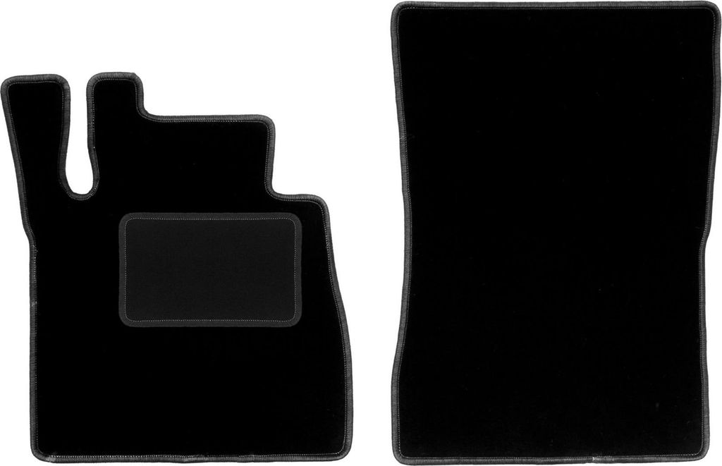 Velours-Fußmatten Vorne passend für Mercedes G W463 Long (Feld, Bj. 2008-2018) – schwarz, passgenau, mit Befestigungen set 2 Stk. - STANDARD