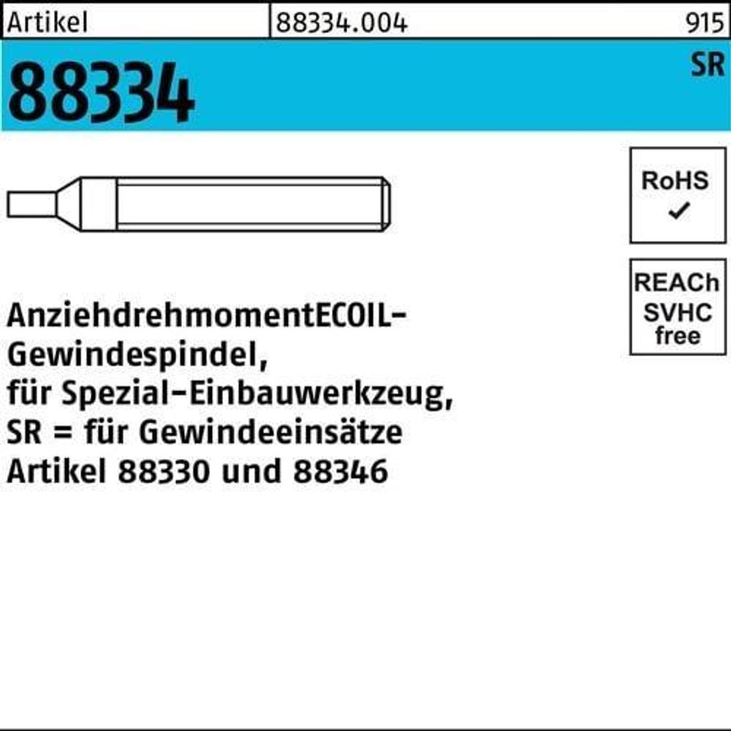 Gewindespindel R 88334 f.Einbauwerkzeug SR M3/Nr.1 Stahl 1 Stück AMECOIL