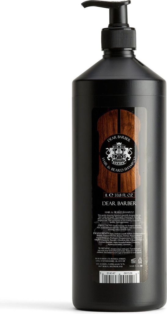 Dear Barber – Haar- und Bartshampoo 1000ml Produktbild 