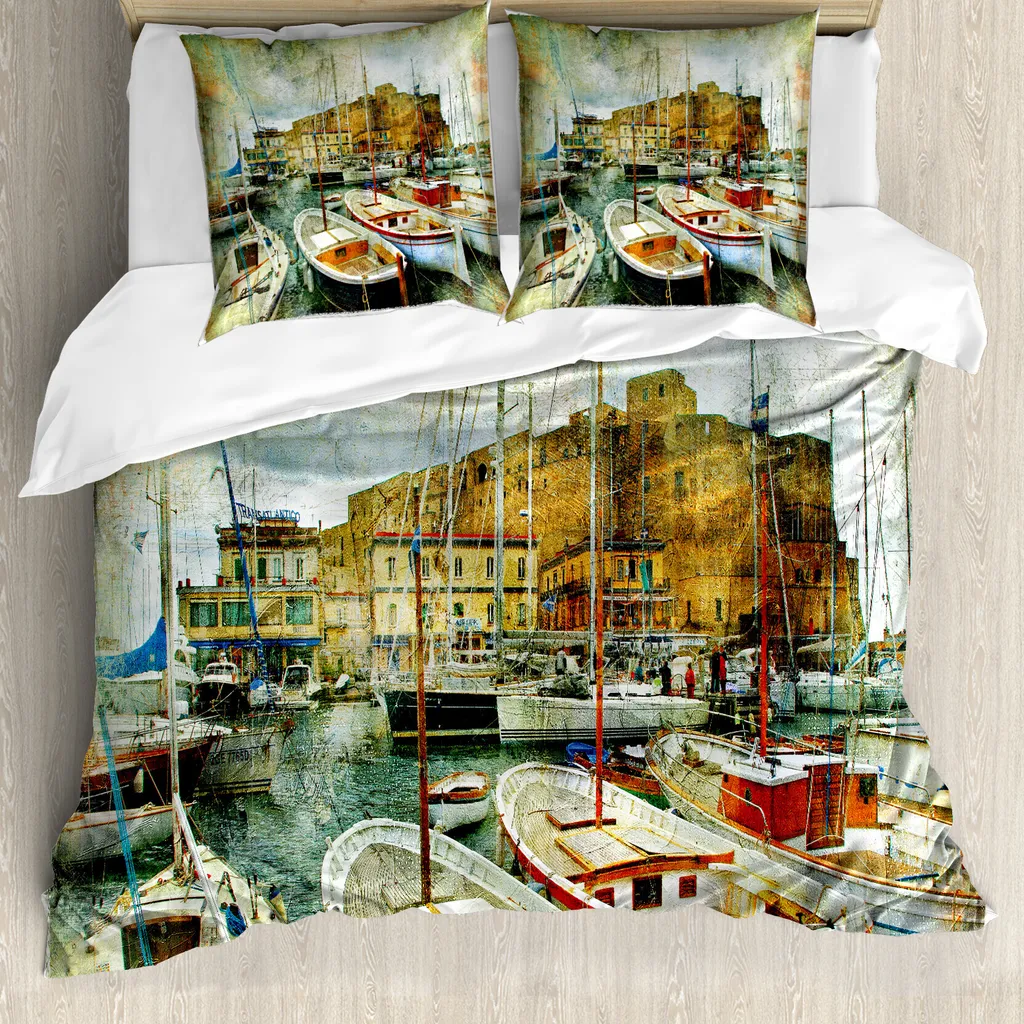 Copripiumino Luxury Grunge Barche Italia | ABAKUHAUS Matrimoniale