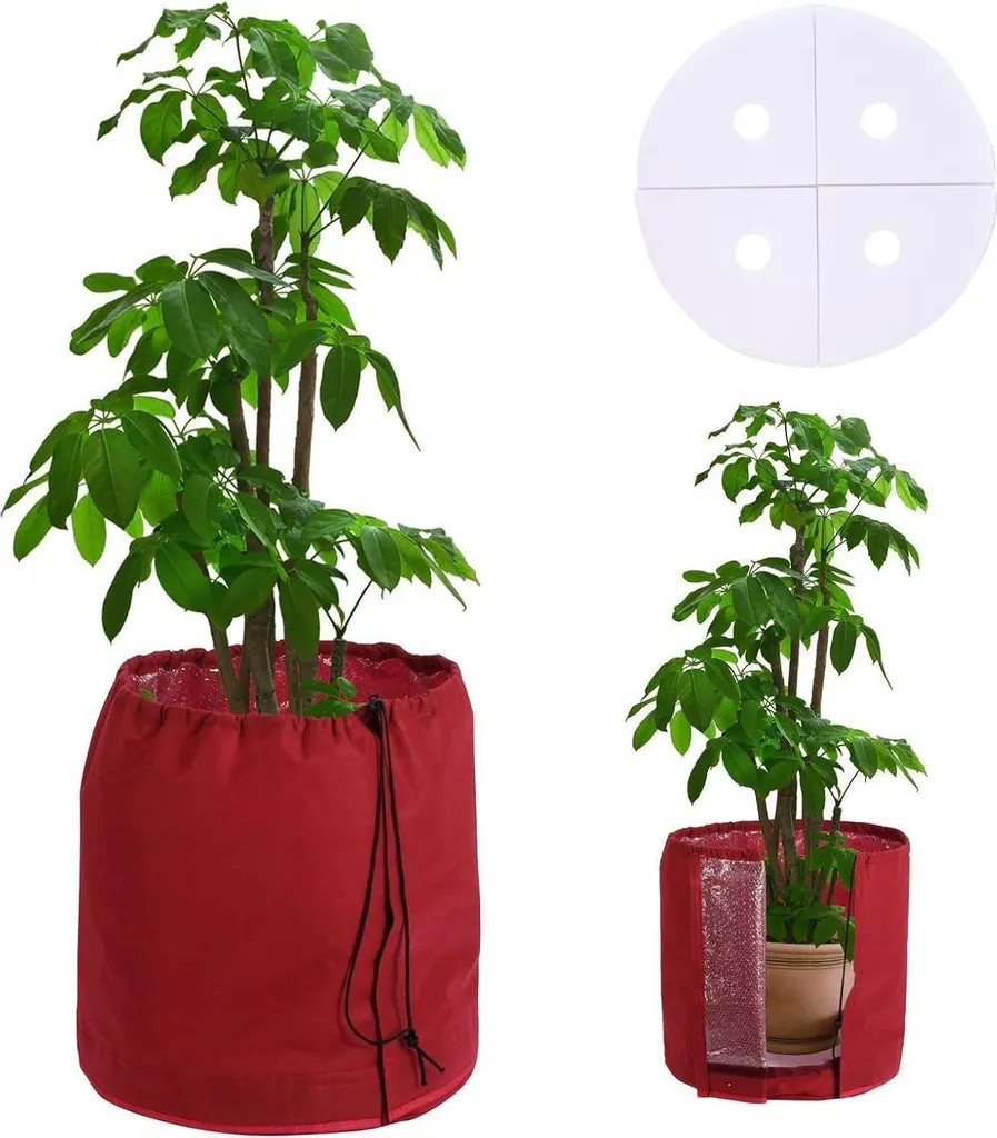 DEWUR Protection Thermique Pots de Plantes avec Drainage 45x50cm Rouge