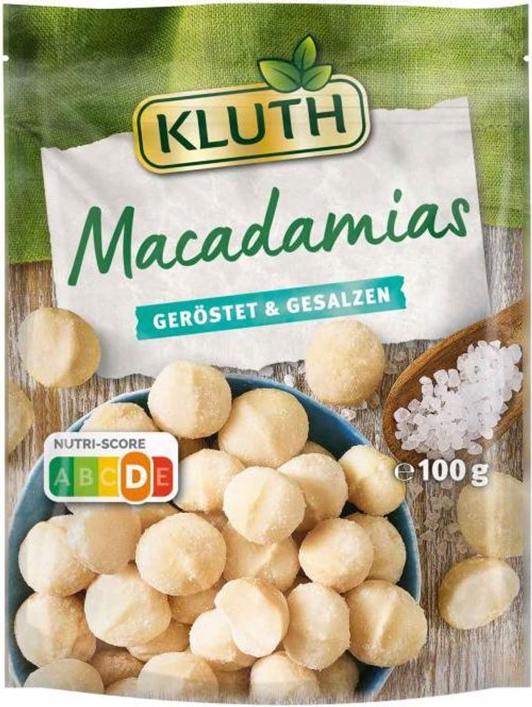 Kluth Macadamias geröstet & gesalzen 100g Produktbild 