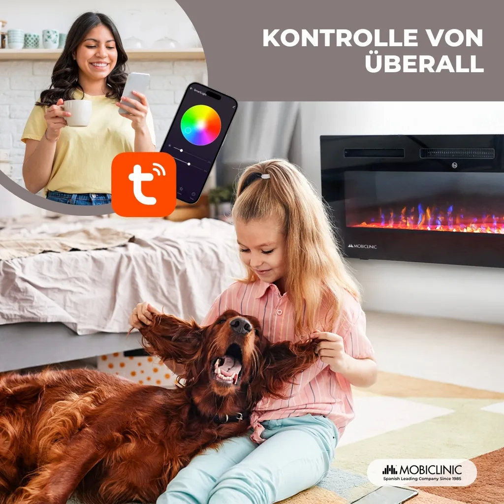 Cheminée électrique anti-surchauffe pour un chauffage sécurisé WiFi