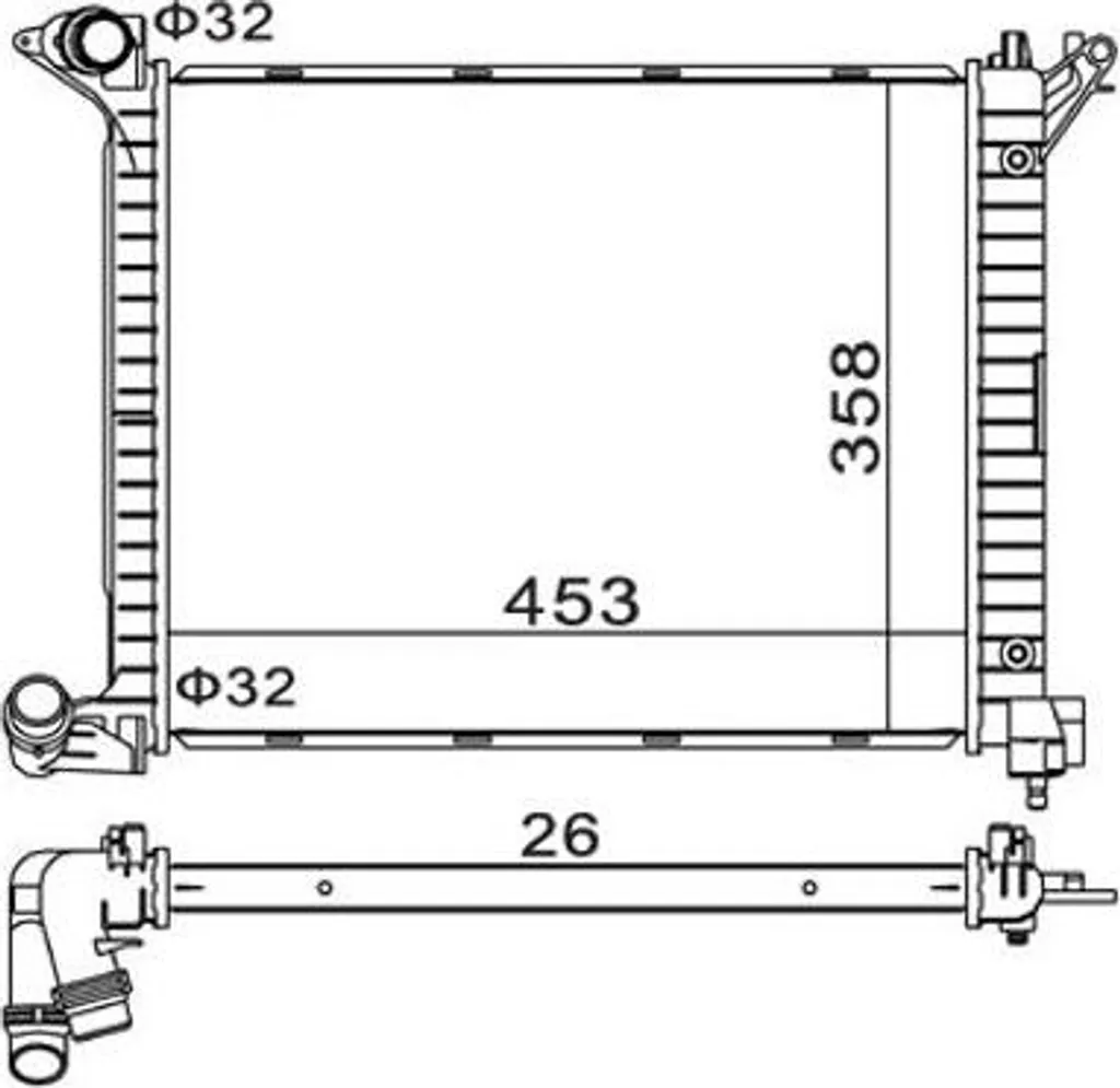 Radiateur moteur pour remplacement standard Mini OE 17117788753 HART