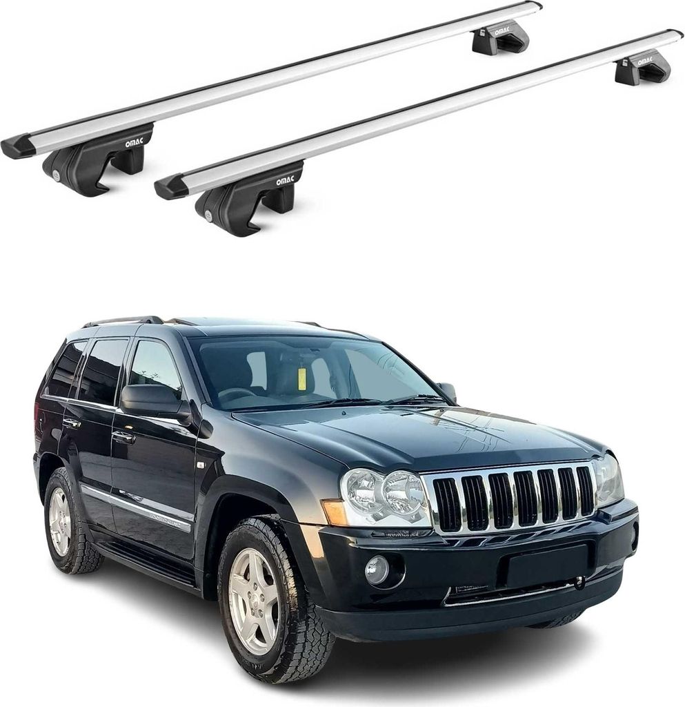Dachträger Grundtäger für Jeep Grand Cherokee WK 2005-2010 90kg Alu Grau 2x ABE