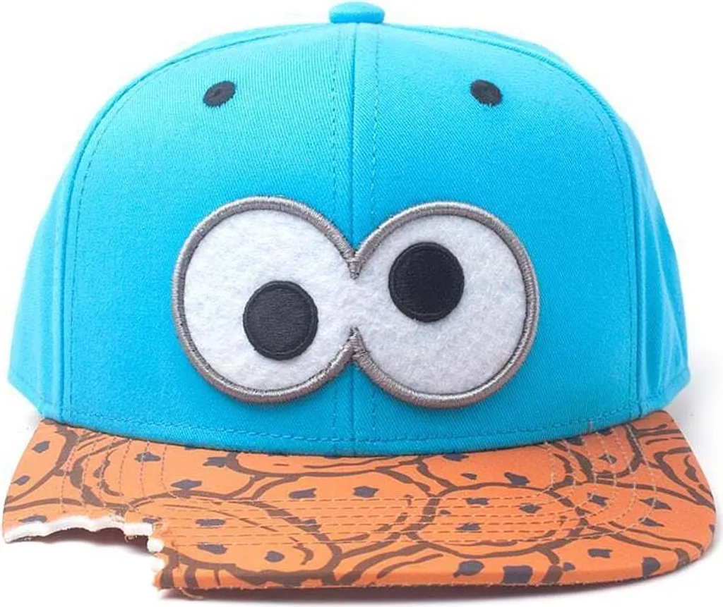 Casquette Rue Sésame Cookie Monster Snapback Bleue pour Fans de BD