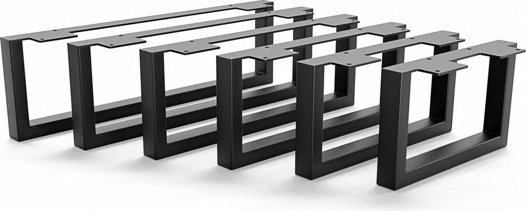 HEVVA - 15 cm hohe Möbelfüße GRAZ - 25 cm Tiefe, Schwarz, 2er Set