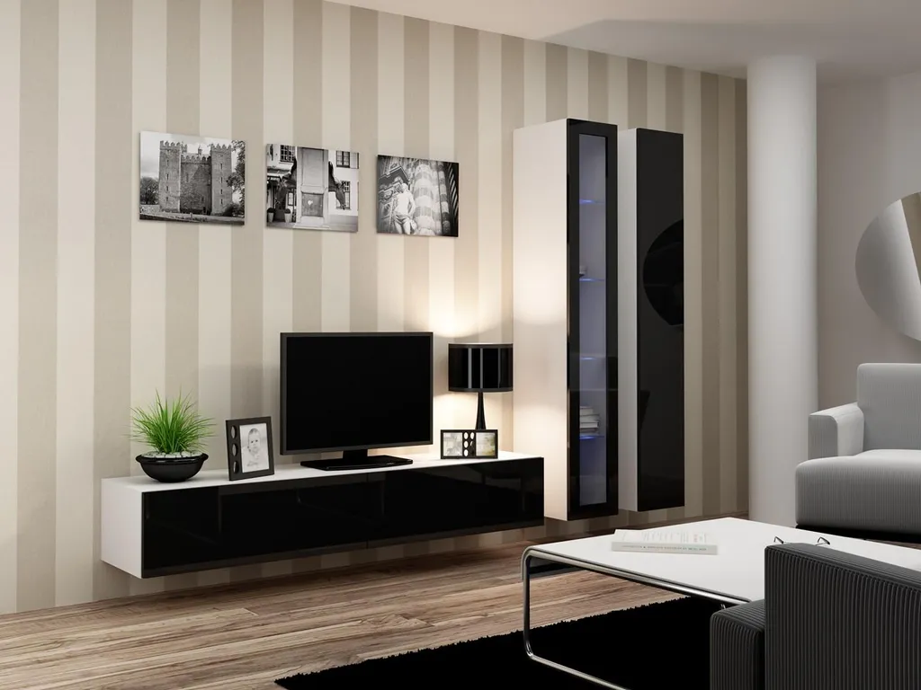 Vitrine Murale Blanche VIGO180 Solution de Rangement Verticale et Design - 11