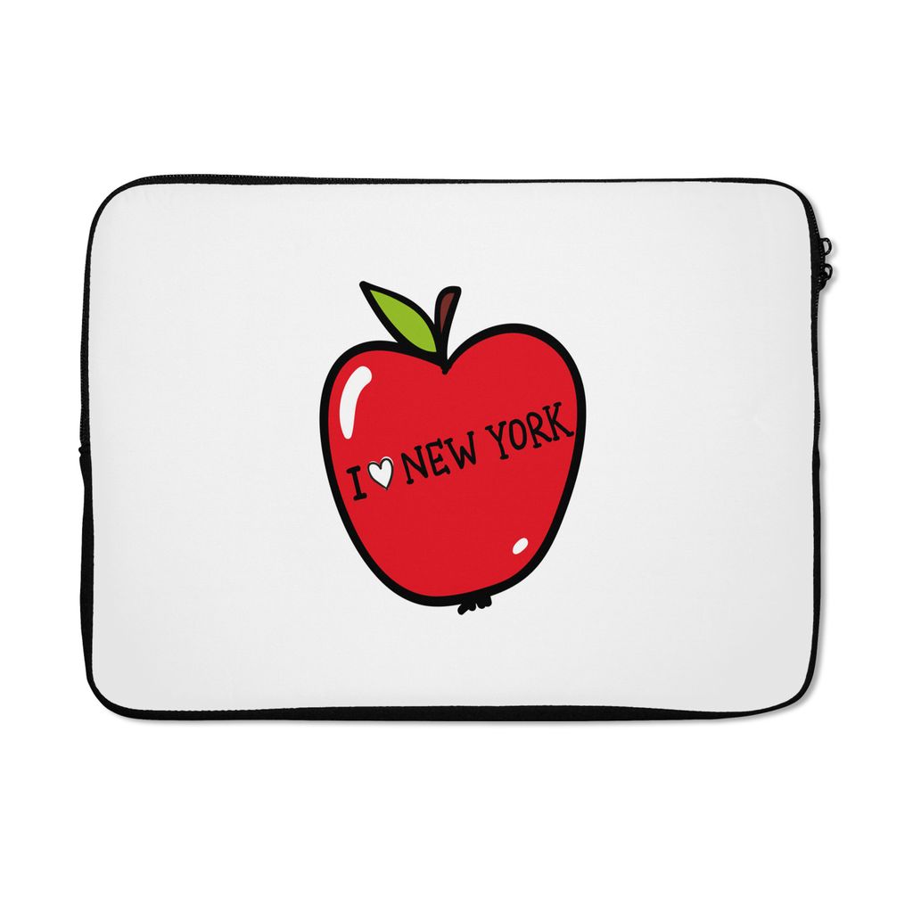 MuchoWow Laptop Hülle 14 ZollNew York - Apfel - Rot Laptoptasche - Laptoptasche - Stoßsicher - Schutzhaube
