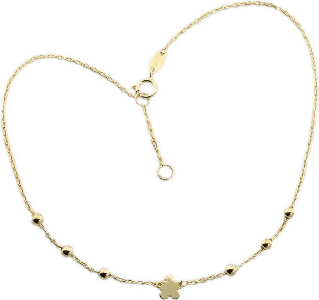 Fußkettchen echt Gold 333 (8 kt) 26 cm mit Einhänger Blume