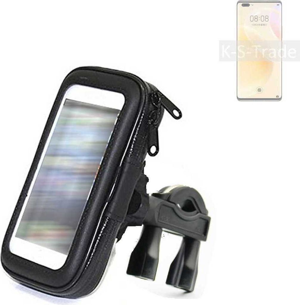 K-S-Trade Fahrrad-Halterung kompatibel mit Huawei nova 8 Pro 4G Handy-Halterung Halter Lenkstange Fahrradhalterung Motorrad Bike Mount Wasserabweisend
