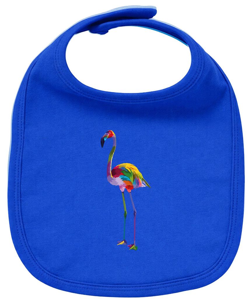 Huuraa Baby Lätzchen Flamingo Colorful Royal Blue Klettverschluss Baumwolle Latz Geschenkidee
