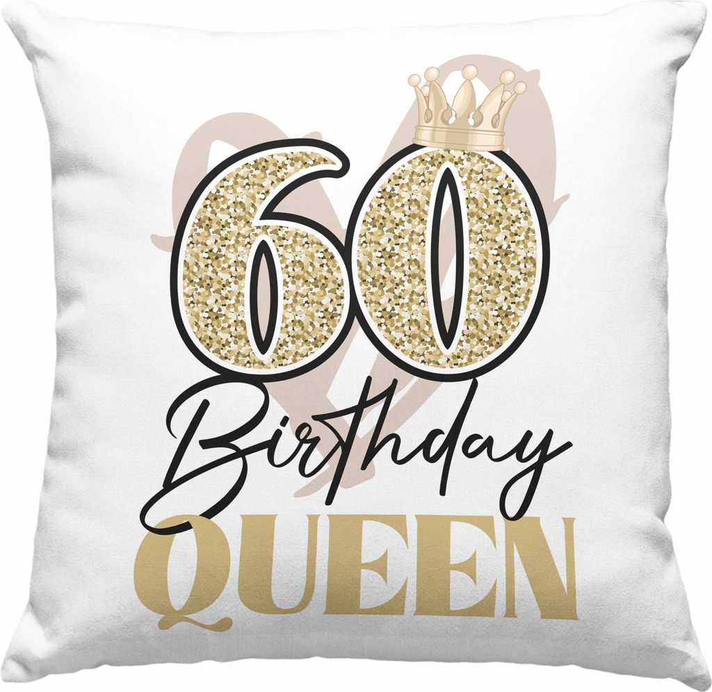 Trendation - 60. Geburtstag Deko-Kissen mit Füllung 40x40 Frau Geschenk 60er Geschenkidee 60 Mutter Frauen Lustig Geschenke Deko Lustig (Blau)