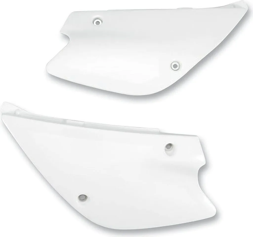 Plaques Latérales de Protection Kawasaki KX 85 01 Coloris Blanc par UFO