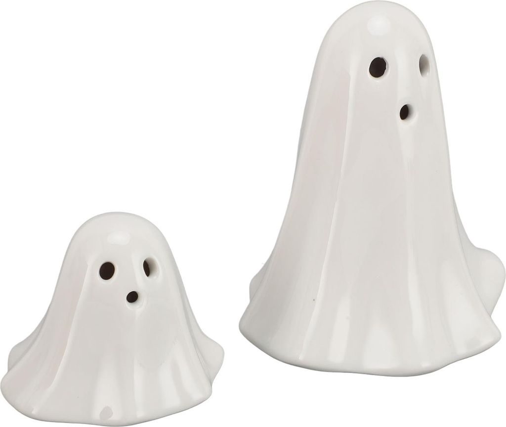 2 Pcs Ghost Nacht Licht niedlich lustig Keramik Light Up Ghost Figur für Urlaub Home Decor