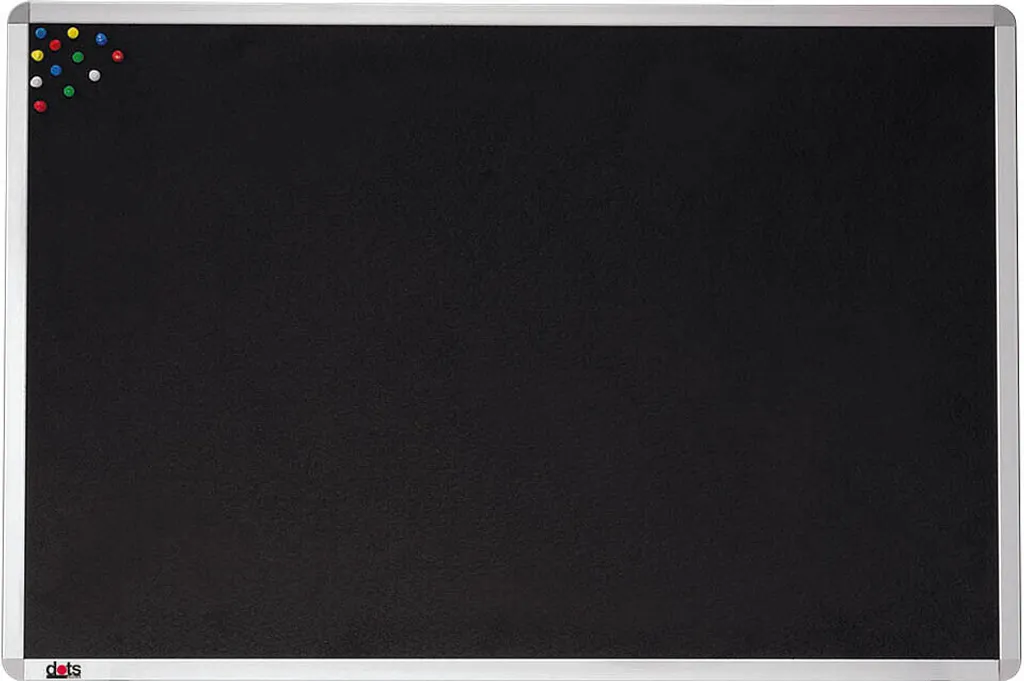 Pinnwand textile noire dots 90x60 cm pour bureau et affichage mural