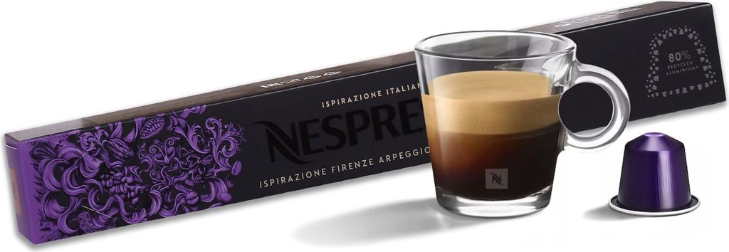Aromatisierter Kaffee in Kapseln Firenze Arpeggio Decaffeinato NESPRESSO 10 Kapseln