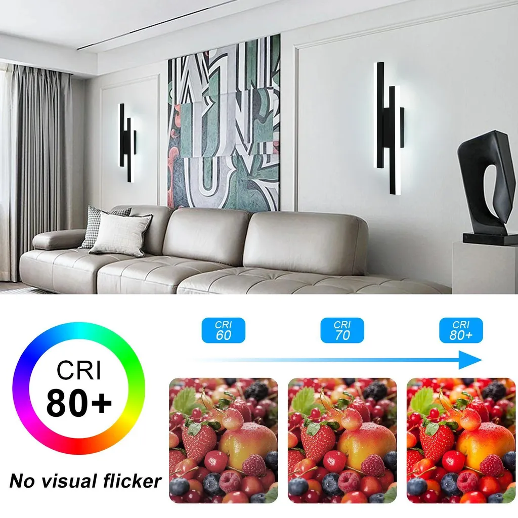 Applique LED lumière blanche 16W avec diffuseur acrylique et châssis noir