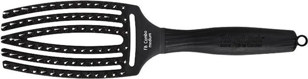 Spazzola Capelli Professionale Olivia Garden Fingerbrush Nero Media