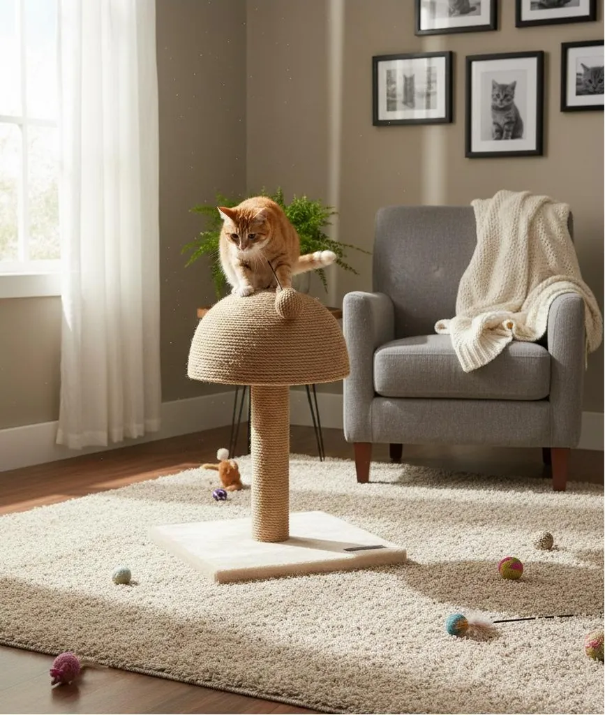 Arbre à chat avec griffoir en sisal Ash - Mobilier de jeu compact