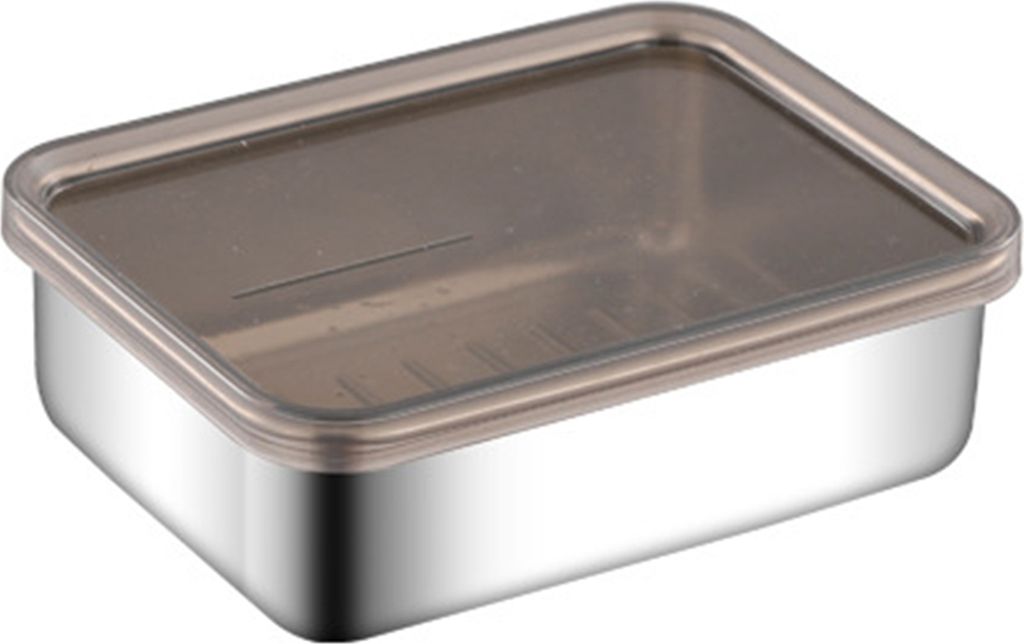 Kühlschrank-Käsebehälter aus Edelstahl, erhöhter Boden, Kühlschrank, Feinkost-Fleisch-Aufbewahrungsbox, Küchen-Lebensmittelaufbewahrungsbehä...