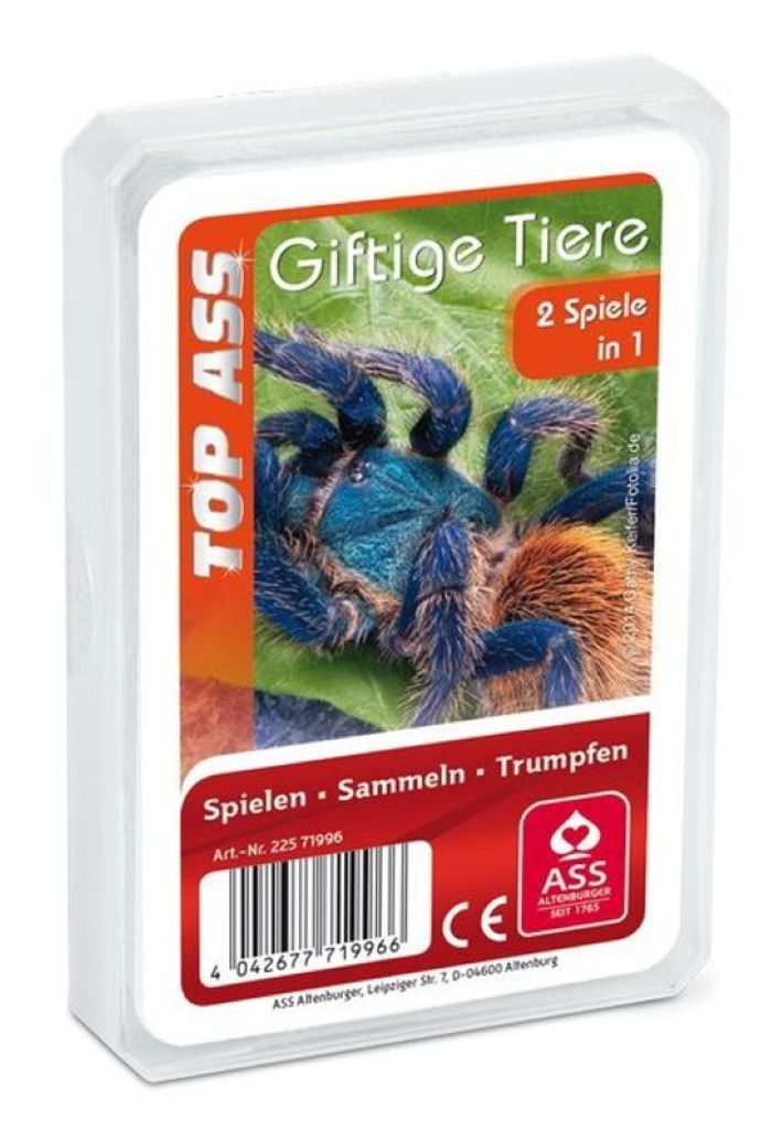 A product box for a card game featuring a tarantula.