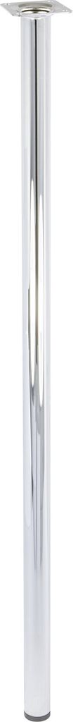 WAGNER Möbelbein CLASSIC RETRO - Ø 30 x 800 mm, Anschraubplatte 60 x 60 mm, Innengewinde Ø 10 mm, Stahl verchromt - 12158001