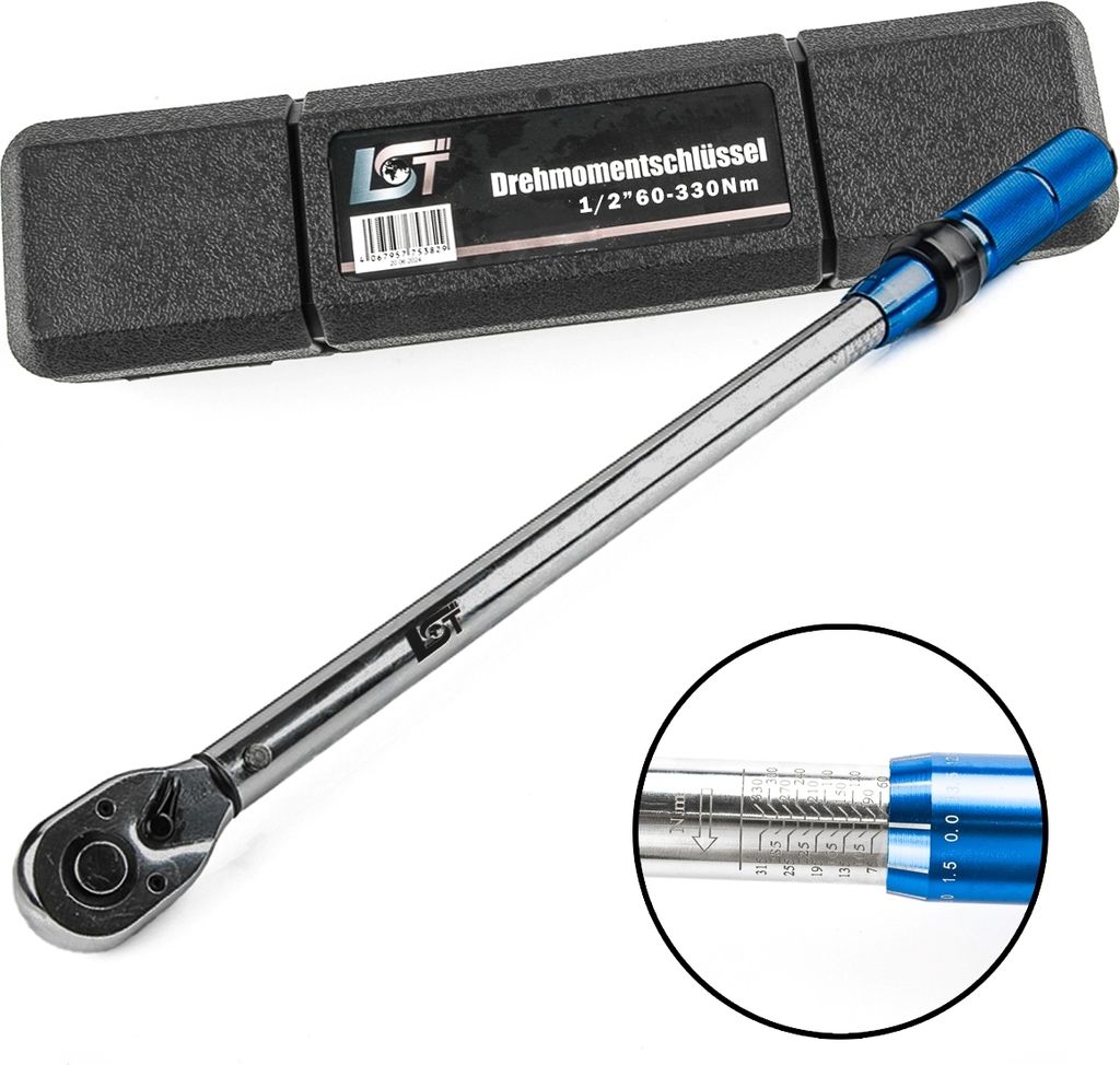 Drehmomentschlüssel 1/2 Zoll 60-330 Nm Drehmoment Schlüssel 1/2" Werkzeug