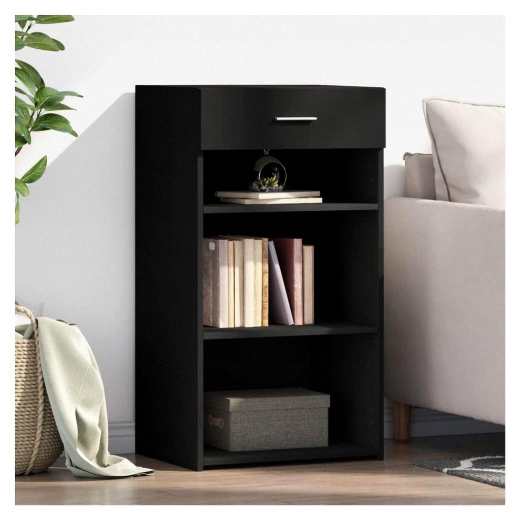 Schwarzes Sideboard 50x42,5x93cm Holzschrank und Aufbewahrung für Buffets und Sideboards